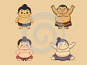 Illustration of Sumo Wrestlers