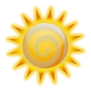 Illustration of the sun icone on white background