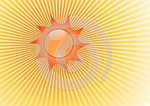 Illustration with sun. Vector