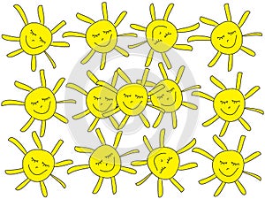 Illustration of suns