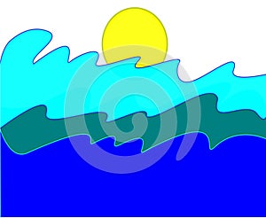 Illustration Sunset Graphical View