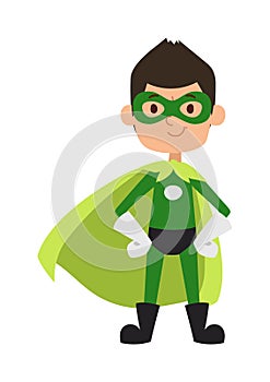 Illustration of super hero boy cartoon character vector.