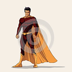 Illustration of super hero in standing pose.