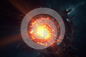 Illustration of supernova explosion in space. Generative AI