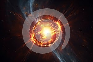 Illustration of supernova explosion in space. Generative AI