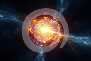 Illustration of supernova explosion in space. Generative AI