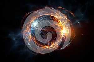 Illustration of supernova explosion in space. Generative AI