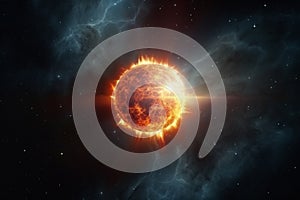 Illustration of supernova explosion in space. Generative AI