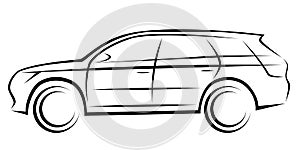 Illustration of a SUV car with a dynamic silhouette