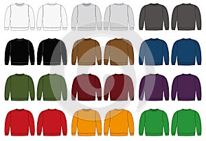Illustration of sweat shirt / color variation set