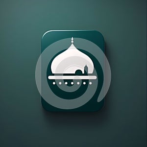 Illustration of the symbol of a mosque tower on a dark background. Mosque as a place of prayer for Muslims