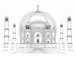 Illustration of an taj mahal , vector draw