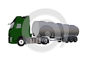 Illustration of tank truck, isolated on a white background