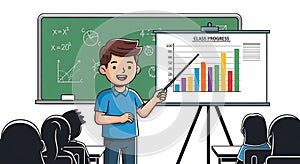 Teacher Explaining Class Progress, Education Concept