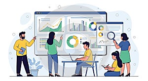 Data Analysis Teamwork Business Analytics, Charts, Graphs