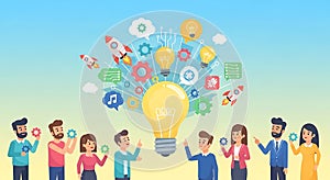 Innovation Teamwork Idea Generation, Creative Thinking, Startup