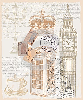 Illustration of telephone great britain