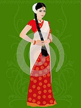 Illustration of Telugu girl photo