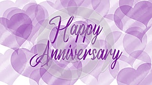 Illustration with the text happy Anniversary. Design, poster, template or background for birthday or anniversary with watercolor