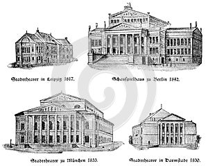 Illustration of the 19th century. White background photo