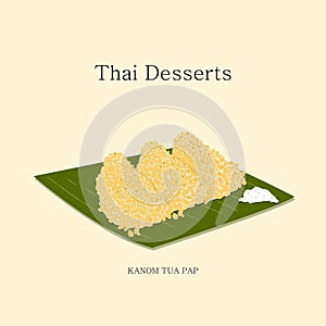 illustration Thai dessert Ka nom TUA PAP