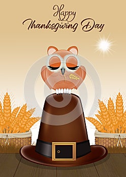 illustration of Thanksgiving day postcard