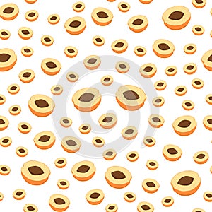 Illustration on theme colored seamless apricot pattern