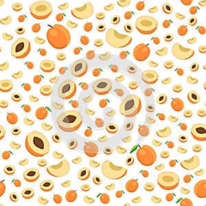 Illustration on theme colored seamless apricot pattern