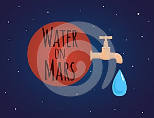 Illustration on the theme of discovery of water on Mars