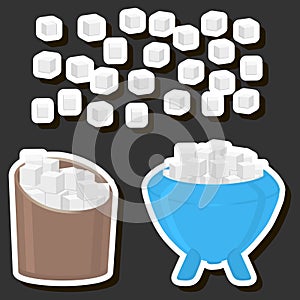 Illustration on theme tasty sweet sugar for restaurant menu