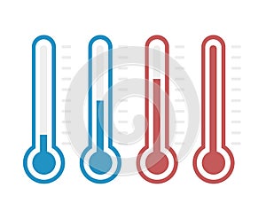 Illustration of thermometers with different levels.