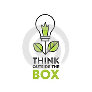 Illustration of Think Outside the Box Concept , Imagination, Smart Solution