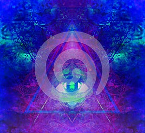 Illustration of a third eye mystical sign