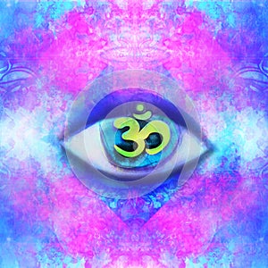Illustration of a third eye mystical sign