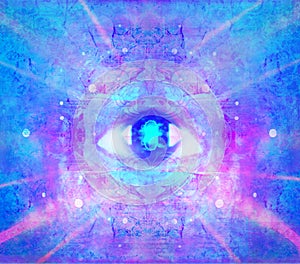 Illustration of a third eye mystical sign