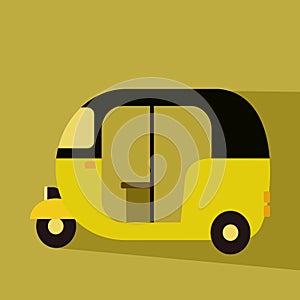 Illustration of Three wheeler auto rickshaw