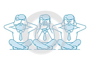 Illustration Three wise monkeys