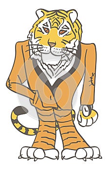 Illustration tiger in business suit