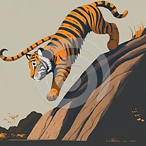 illustration of tiger cub the Leap of Faith generative ai