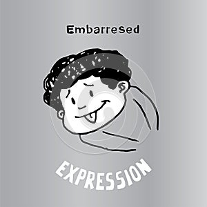 This illustration to express Embarrassed. It can be used as emoticons and emojis