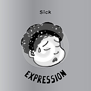 This illustration to express Sick. It can be used as emoticons and emojis