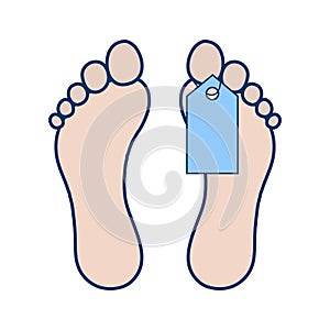 Illustration Toe Tag Icon For Personal And Commercial Use.