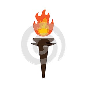 Illustration of torch fire icon