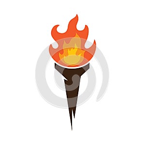 Illustration of torch fire icon