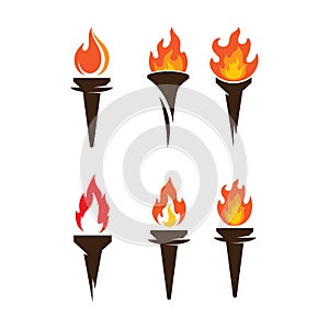 Illustration of torch fire icon