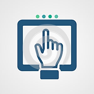 Illustration of touch screen hand gesture. Touch screen icon, vector illustration.