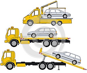 Illustration of tow trucks