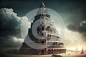 Illustration of the Tower of Babel, Generative Ai