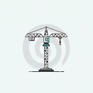 Illustration of a tower crane featuring