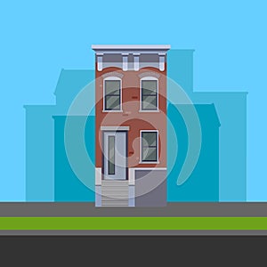 Illustration of townhouse in flat polygonal style
